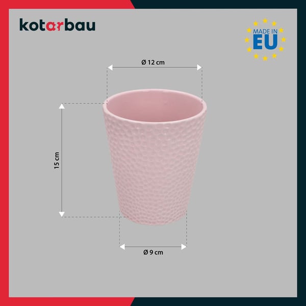KOTARBAU® sæt med rosa blomkrukker 15 cm og rosa stativ 58 cm til blomster keramik og plast orkidéset