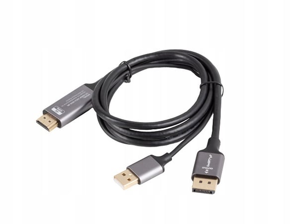 Lanberg hdmi (uros) -> Displayport (uros) 1m 4K musta sovitinkaapeli