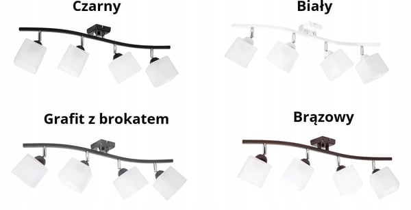 Loftlampe 4x60W LED justerbare skærme