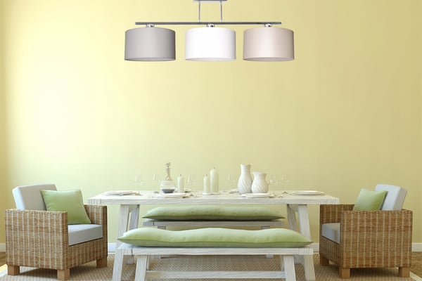 MODERN HÄNGLAMPA, LAMPSKÄRM I KROMMATERIAL, LED