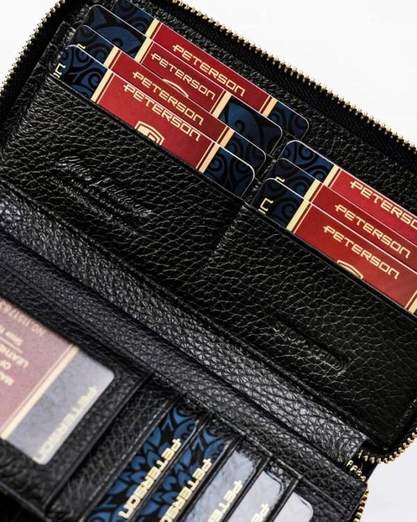 Stor plånbok/pennfodral med RFID-kortskydd Stop - Peterson
