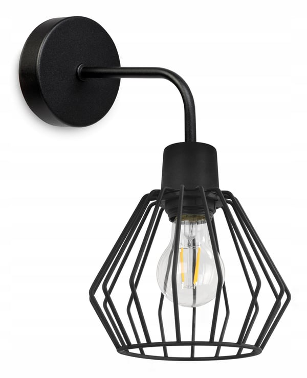 VÆGLAMPE, FIRKANTET LAMPE, METALLAMPE, TRÅD, LED