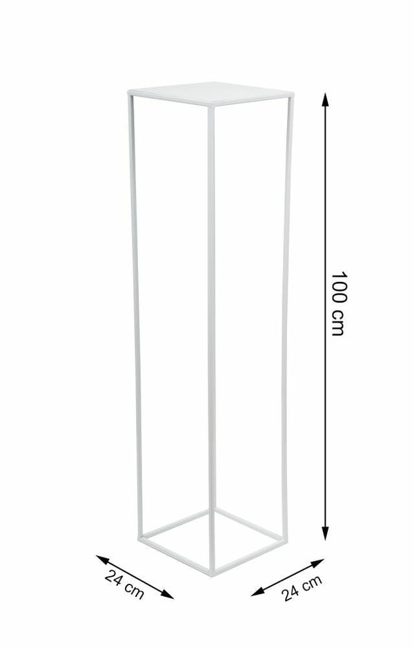 Vit modernt stående blomsterställ 100 cm