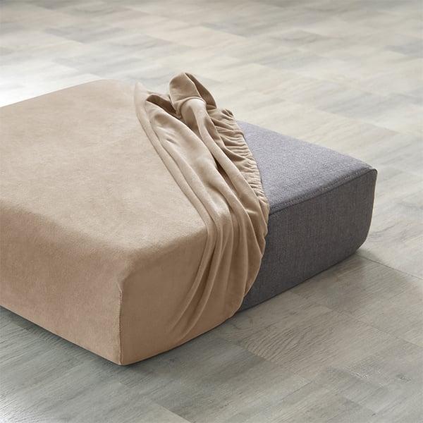 Sofföverdrag sammet beige 150-190 cm