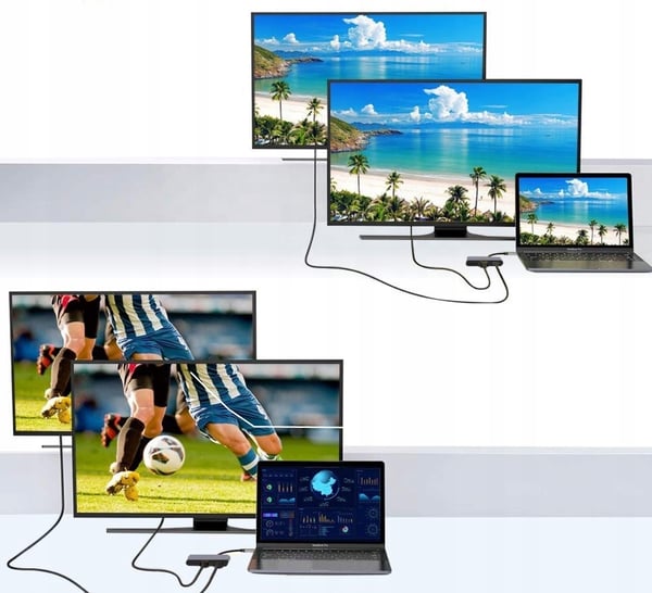 HUB USB-C 5-i-1-adapter HDMI 4K VGA USB 3.0 5Gbps för Windows/Mac/Steam