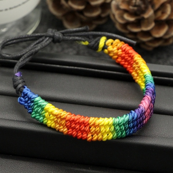 Armbånd PÅ en snor, regnbuebånd, regnbue LGBT-snor, unisex