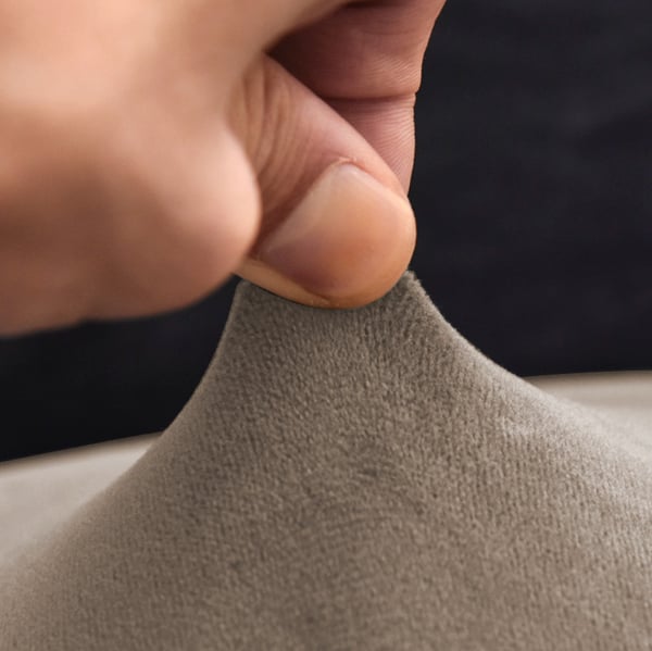 Tuolinpäällinen XL viileä BEIGE joustava sametti [21DL]