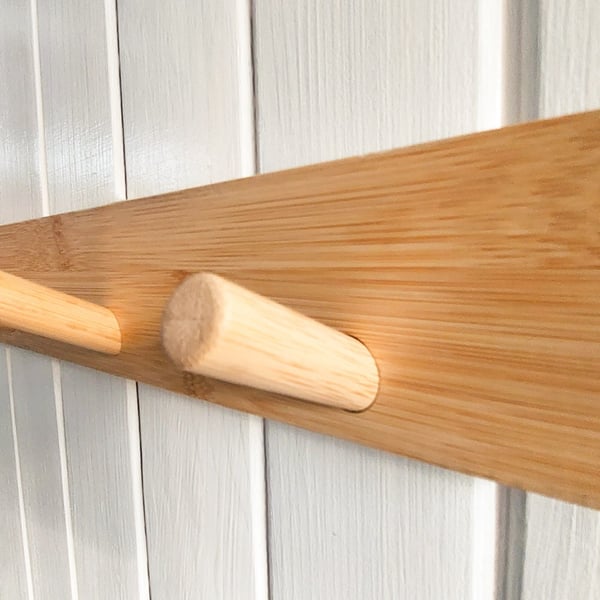 Bambusbøjle med fem kroge til badeværelset begryf 5,5x50x6
