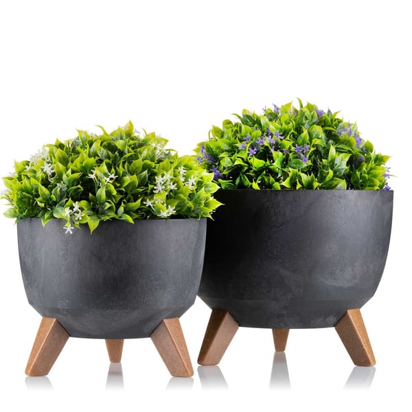 Rosa ECO blomkruke sort beton 29x18 cm