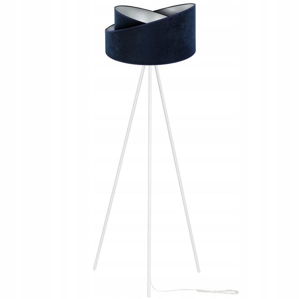 STÅENDE GULVLAMPE MED TRIPOD GYLDEN FLØJLSSKÆRM