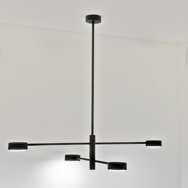 Loftlampe hængende LED 4x GX53 lysekrone reflektor sort OVILO LUMILED