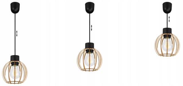 MODERN LED-TAKLAMPA I TRÄ