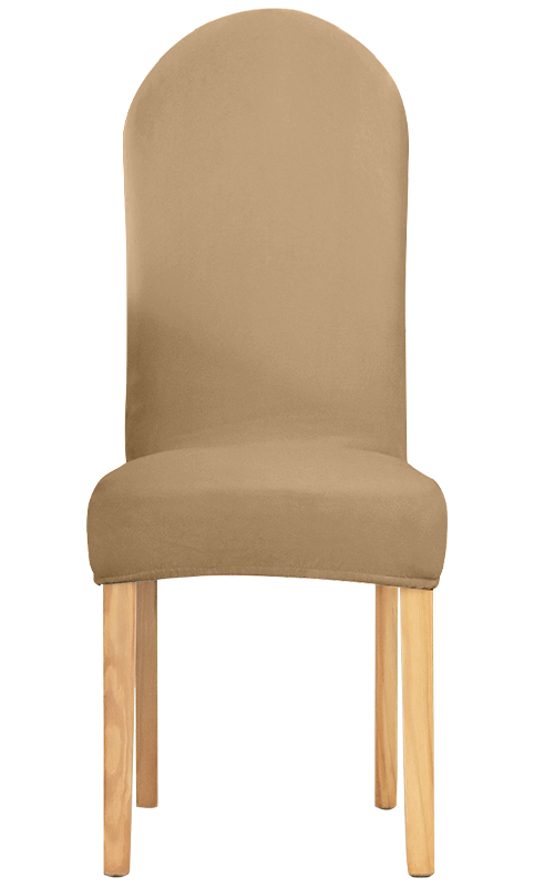 Klädesel stol rundad rygg sammet beige cappuccino