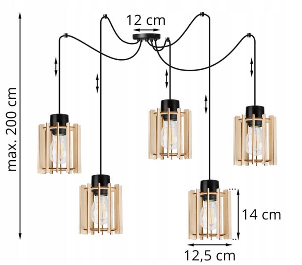 MODERN LED-TAKLAMPA I TRÄ