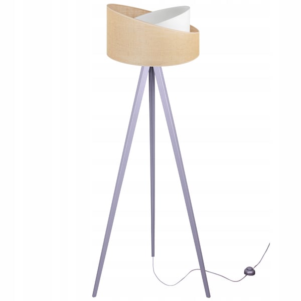 TRIPOD GULVLAMPE MED TRÆSKÆRM I JUTE 45 CM