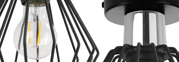LOFTSLAMPE, VÆGLAMPE, METALLAMPE, TRÅD, LED
