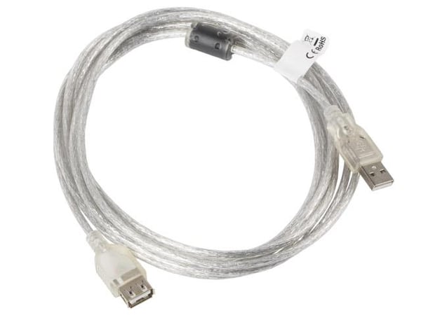 Lanberg AM-AF USB 2.0 forlængerkabel 1,8m Ferrit Transparent