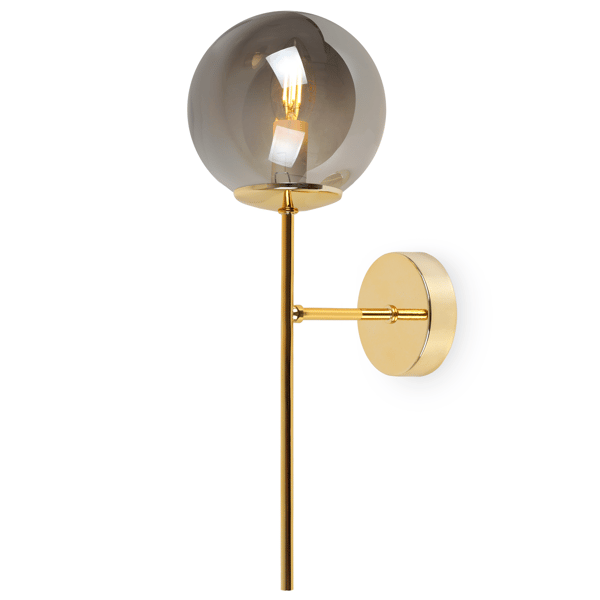 SIENA GULD VÆGLAMPE 1 FLAD GRAFIT LAMPE E14