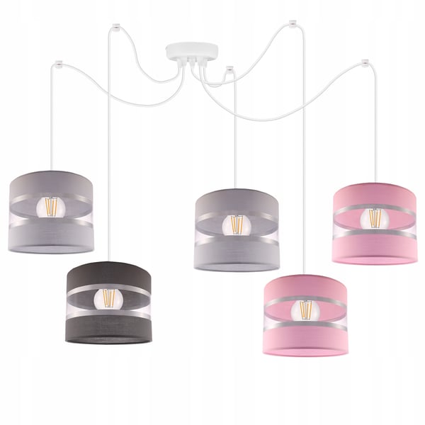 Lofthængende lampe med loftskrone og edderkopskærm