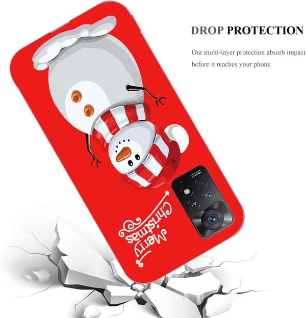Etui til Xiaomi Mi 11 Lite 4G/5G Merry Christmas snemand rød