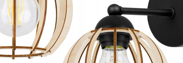 VÆGLAMPE, FIRKANTET LAMPE, LOFTSLAMPE, TRÆSKÆRM, LED