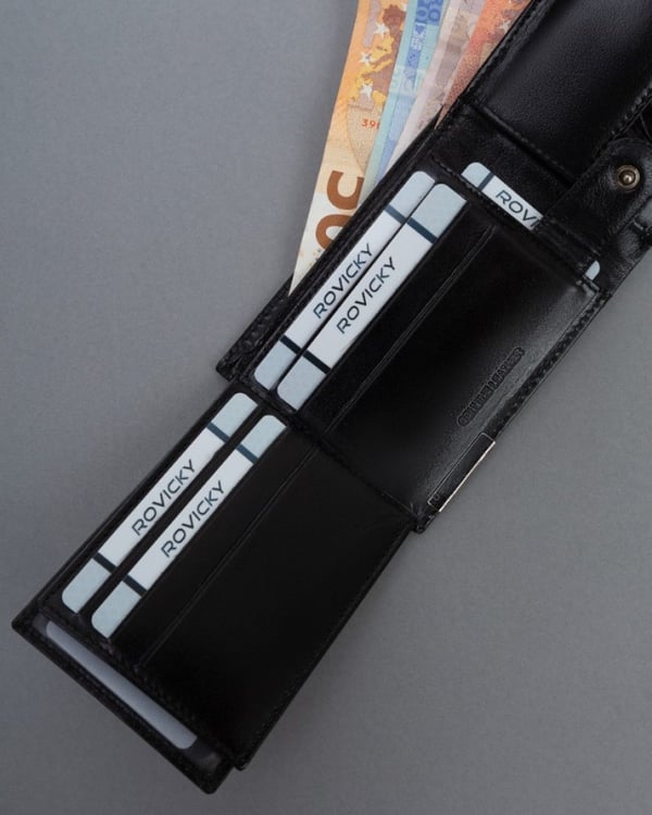Miesten nahkalompakko RM-05L-BCF-BP-9540 musta