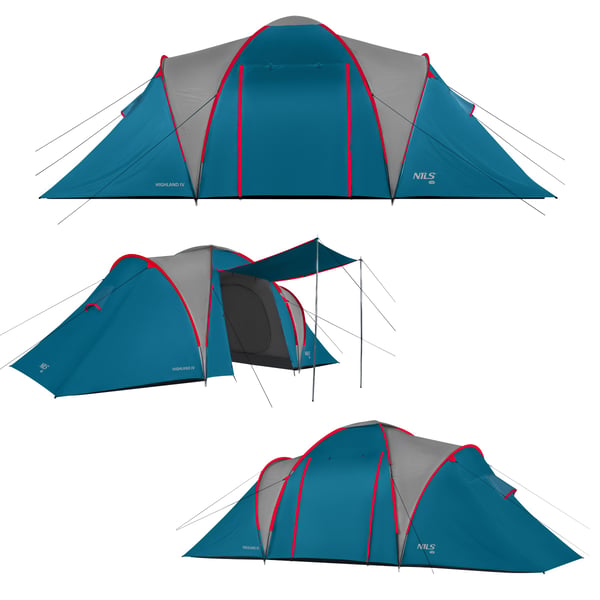 Leirintätent sininen-vaaleanharmaa Highland IV Nils Camp NC6431