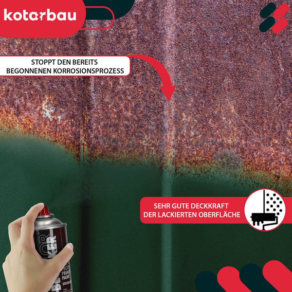 Rostsprayfarve til metalstakit og låger beskyttende grøn RAL 6005 400 ml