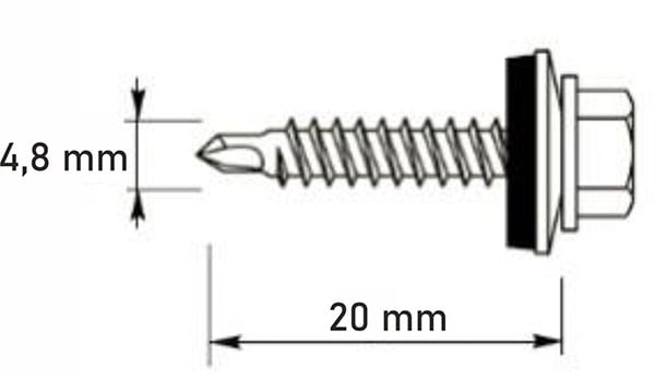 Landmandsskruer GTO2 Z14 4,8x20mm RAL 7016