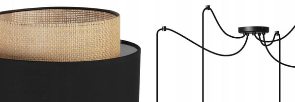 Hængende lampe, loftslysekrone, lampeskærm, boho juta