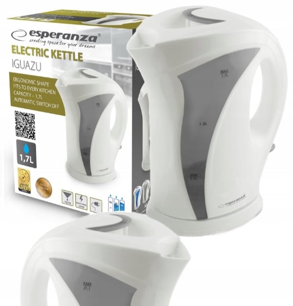 Esperanza "Iguazu" Vattenkokare 1,7L Vit/Grå