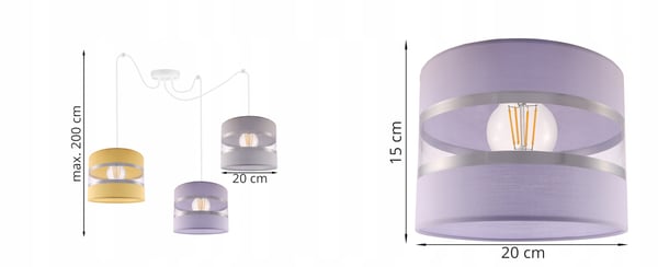 Lofthængende lampe med loftskrone og edderkopskærm