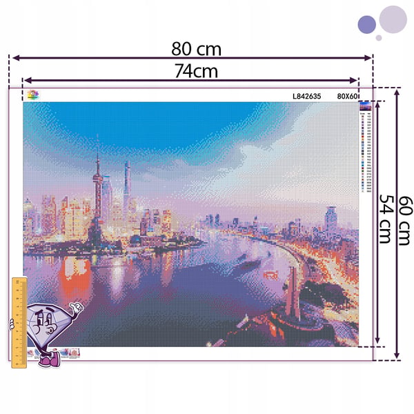 Ob_XL_47 - Timanttimaalaus 60x80 - Kaupunki, Shanghai