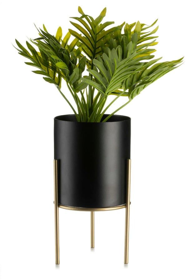 Modernt svart och guld blomsterställ 20 LOFT