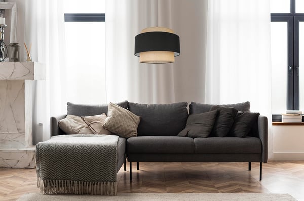 Hængende lampe, loftslysekrone, lampeskærm, boho juta
