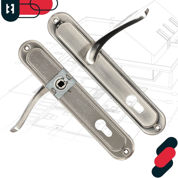 Dørgreb Lang Plade til Cylinderindsats Classic Satin 90