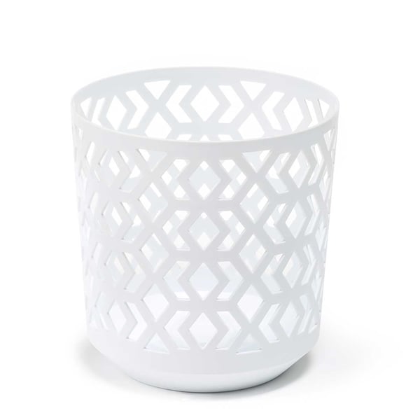 Etninen kukkaruukku valkoinen ja harmaa 19xk20 cm