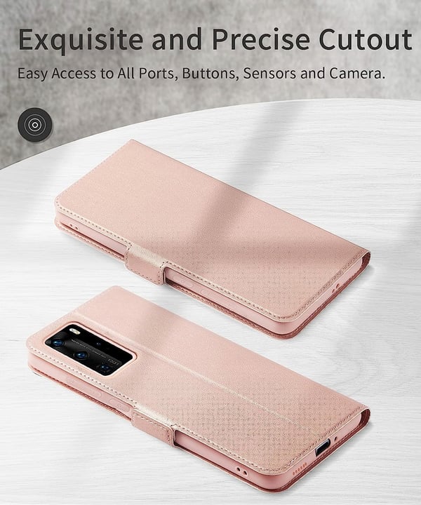 Lyserødt flip-cover til Huawei P40 Pro
