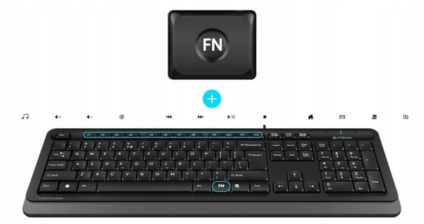 A4Tech fstyler FK11 Gråt mini kablet tastatur