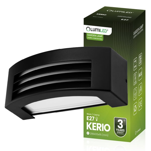 Utomhusvägglampa E27 LED IP54 KERIO LUMILED