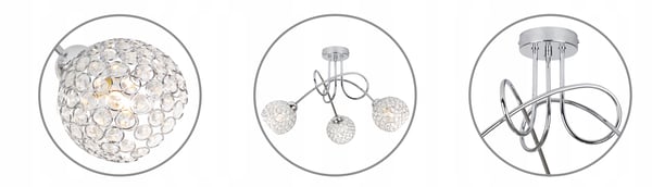 LOFTSLAMPE HÆNGELYSEKRONE KRYSTAL KROM LED