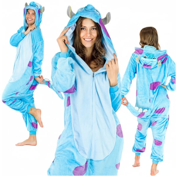Sulley Monsters Inc. Kigurumi Onesie-kostume - XL Sulley Monsters Inc. Kigurumi Onesie-kostume - XL