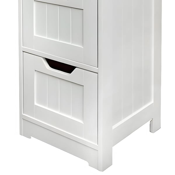 Moderni, kapea, valkoinen kylpyhuoneen kaappi kosmetiikalle ja asusteille, 30x30x81 BR2We