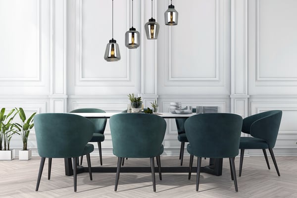 MODERNE ELEGANT HÆNGELAMPE MED GLASSKÆRM