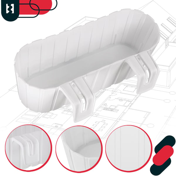 KOTARBAU® Balkonglåda blomkruka för räcke oval rustik vit 400 mm 6-pack