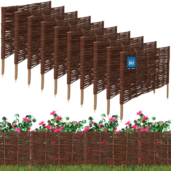 KOTARBAU® havestakit palissadekant rotting drevet stakit 60 x 40 cm sæt 10 stk