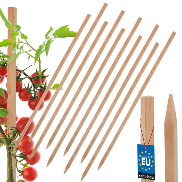 Kotarbau® Puiset tukikepit tomaateille, vihanneksille, puutarhatuille pensaille ja puille, 50 CM, 10 kpl:n setti