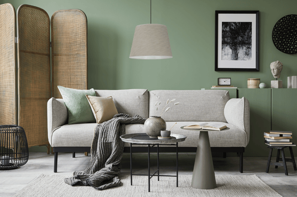 Hængelampe, linnedkegle, sort, 1 flad, beige lampeskærm L05 38cm