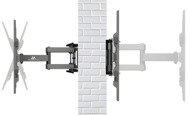 Maclean TV-teline, max VESA 600x400, 32-85", 60kg, pystysuora ja vaakasuora kulman säätö, profiili 65-390mm, musta, MC-789