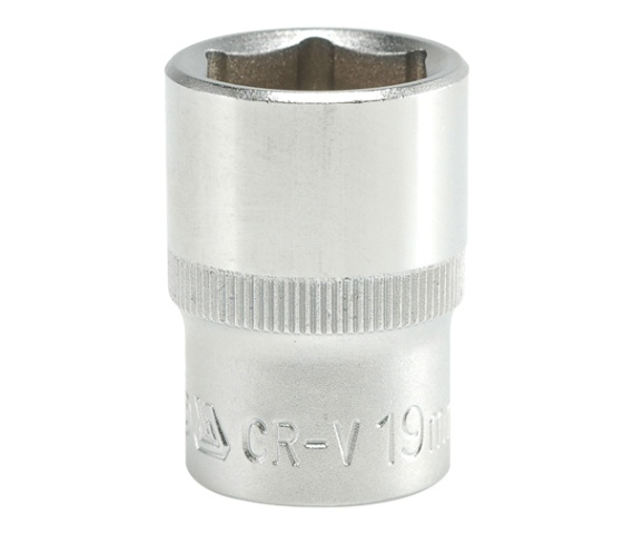 KORT 6-PUNKT FORKROMET TOPNØGL 1/2'' 19MM - YT-1212